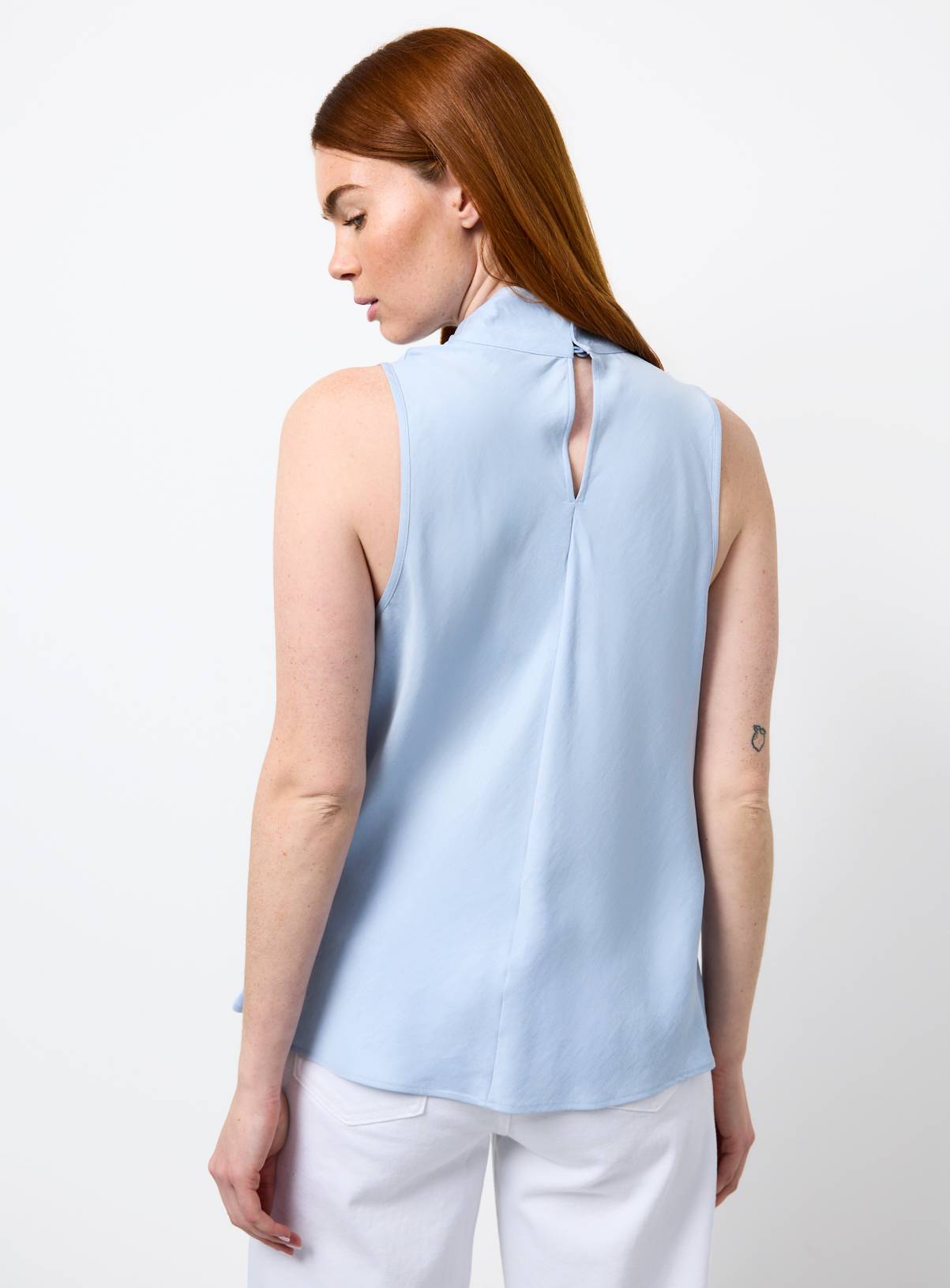 Light Blue Sleeveless Cowl Neck Top 10 - Image 4